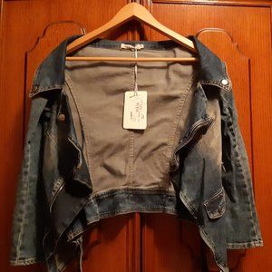 PLEASE Jean Jacket Size Medium NWT